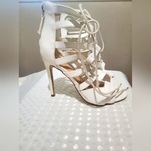 Womens White Gladiator Heel